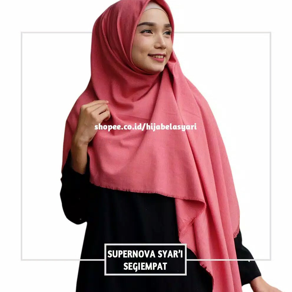 Rx Fashion Jilbab Segi Empat Rawis supernova bahan supernova Shopee