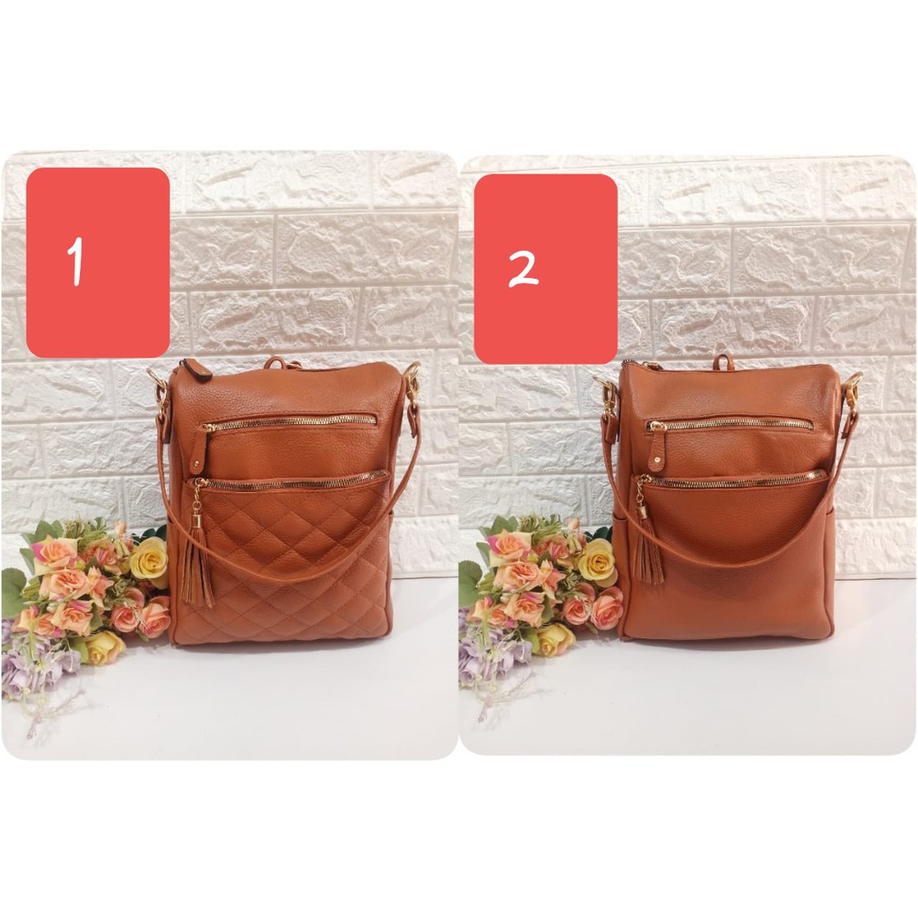 Tas Ransel Wanita Papirut / Ready Tas Ransel Kulit Garut Tas Kulit