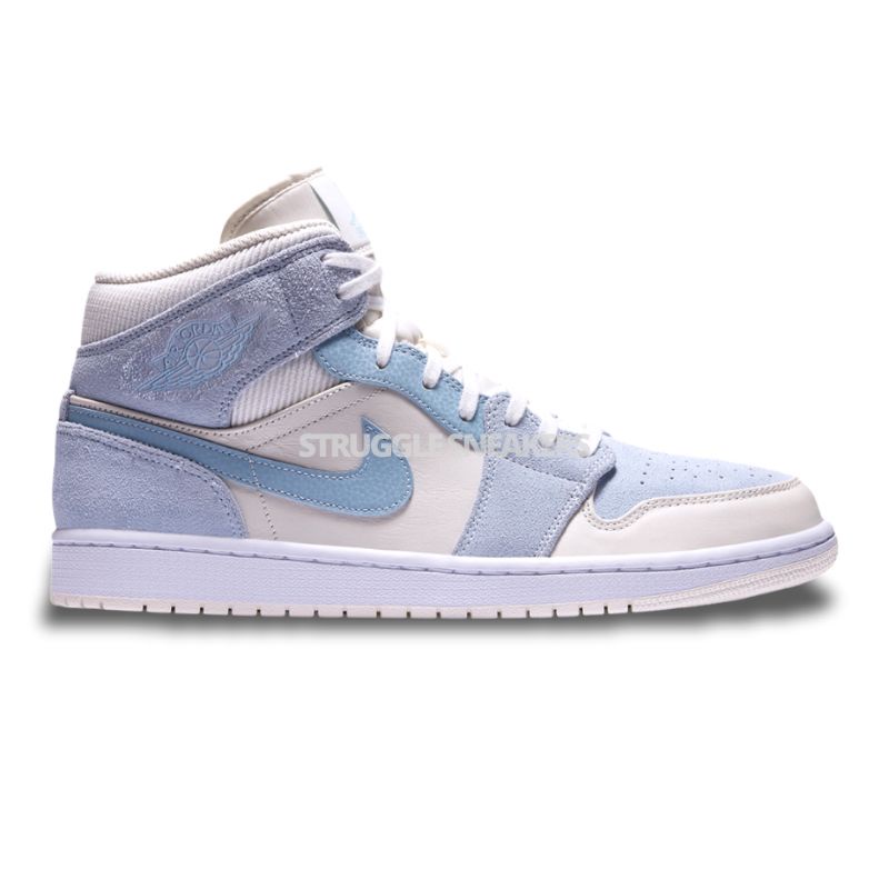 Jual Nike Air Jordan 1 Mid Se Sail Light Blue Mixed Material Sepatu Wanita | Shopee Indonesia