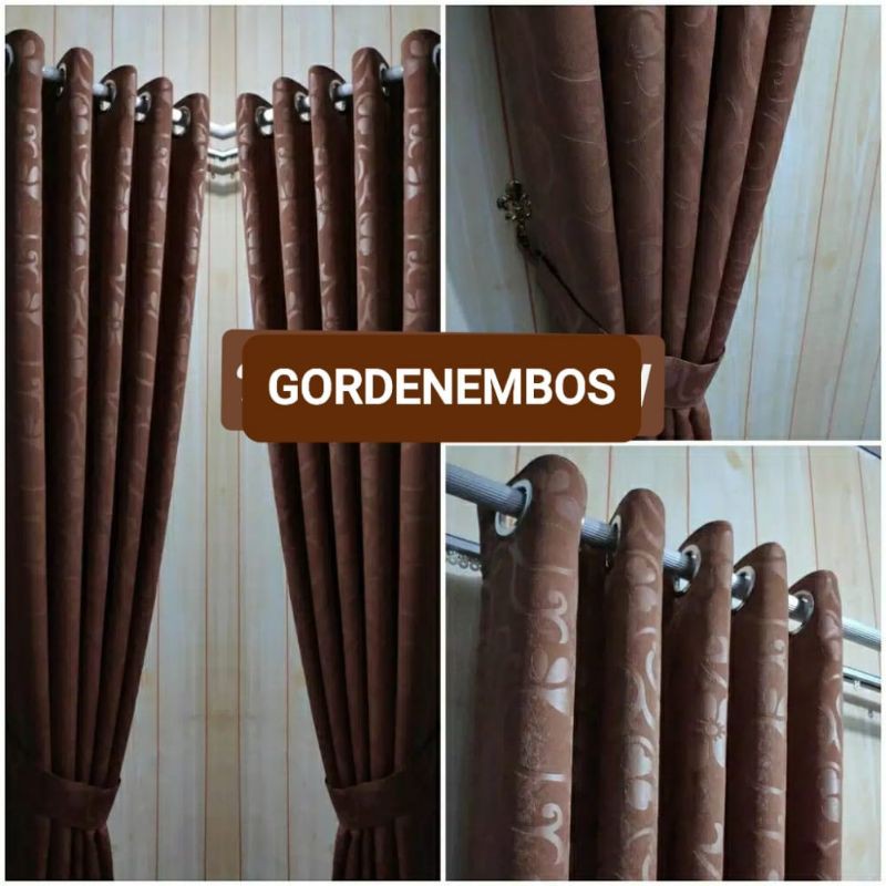 Jual Gorden Jendela Minimalis Warna Coklat Tua | Shopee Indonesia