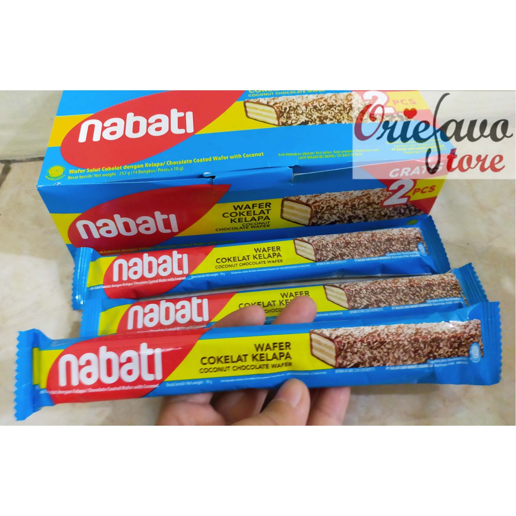 Jual Nabati Wafer Coklat Kelapa/ Coklat Coated Wafer Isi 12 Pcs | Shopee Indonesia