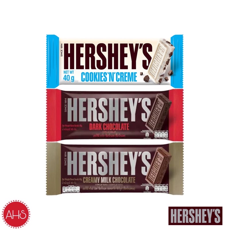 Jual Hershey's Chocolate Bar 40G - Cookies & Creme Dark Creamy Milk | Shopee Indonesia