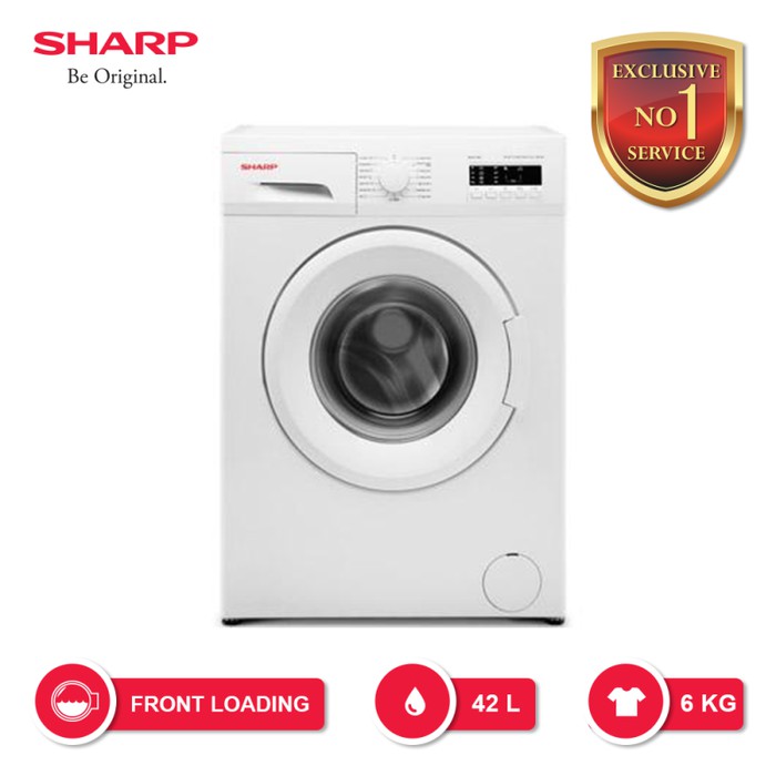 SHARP Mesin Cuci Front Loading Boomerang Series 6KG ESFL862 Shopee Indonesia