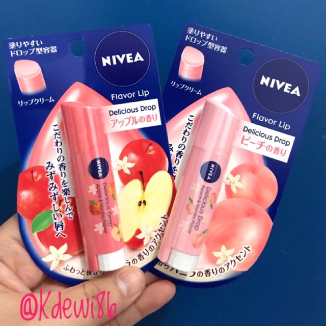 Jual PROMO!!NIVEA FLAVOR DELICIOUS DROP PEACH / APPLE LIP BALM JAPAN