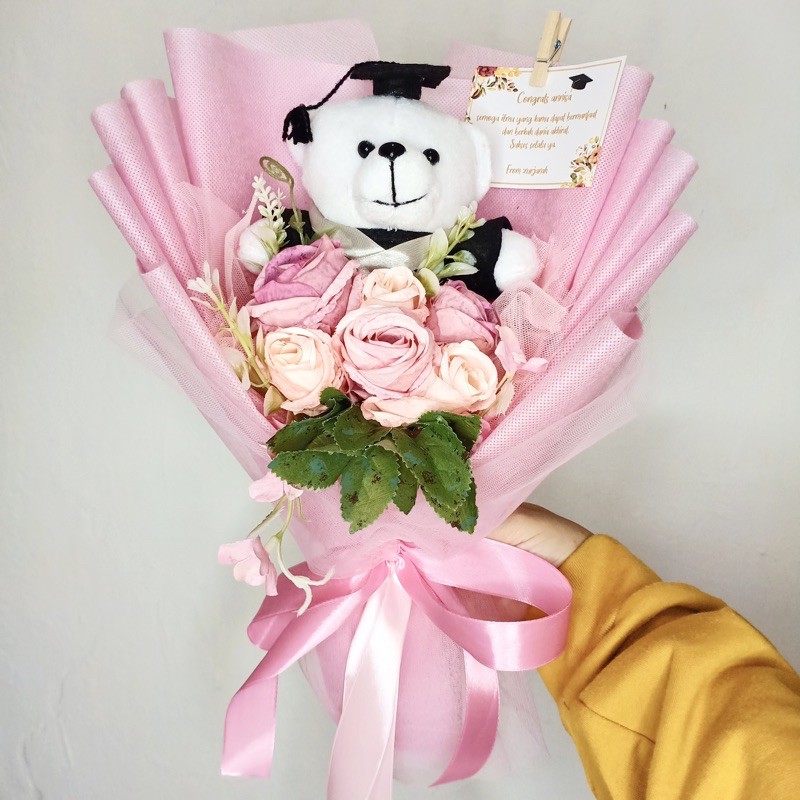 Buket Bunga Boneka Wisuda / Bucket / Bouquet Artificial