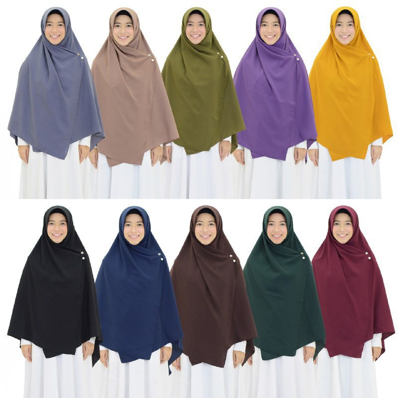 Khimar Segiempat Polos 145 cm / Jilbab Segi Empat Polos Bahan Wolfis by