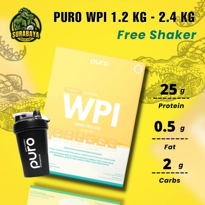 Jual Puro WPI Whey Protein Isolate Grass Fed Labdoor Susu Diet Fitness