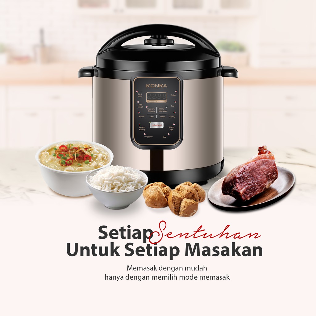 Presto Listrik KONKA Serbaguna Elektrik Pressure Cooker Electric