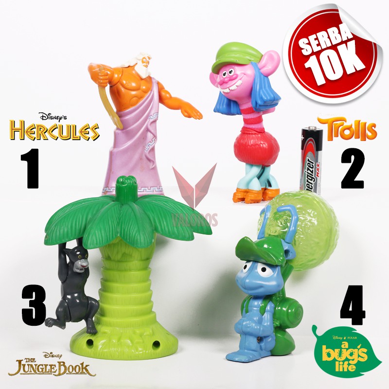 Hercules Zeus -Trolls Cooper - Disney The Jungle Book Bagheera - A Bugs  Life Flik Character Figure | Shopee Indonesia