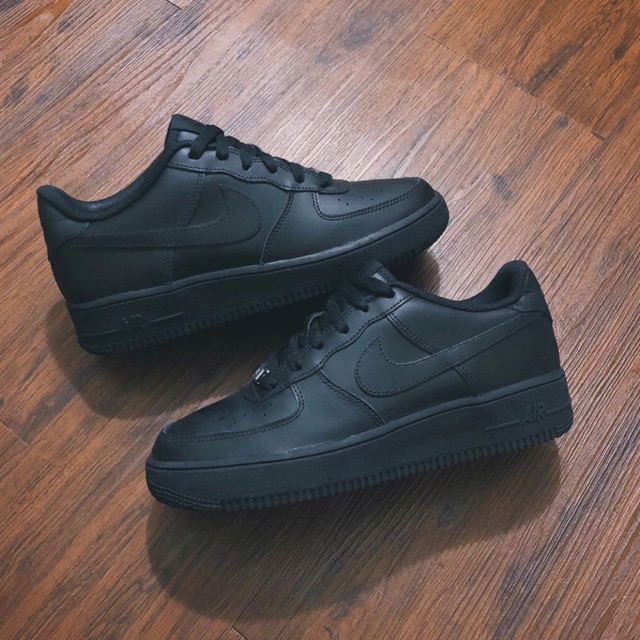 Jual Nike Air Force 1 Low Leather • Colour : All Black | Shopee Indonesia