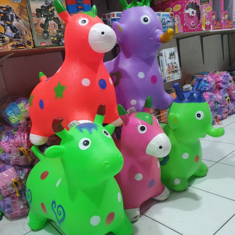 Jual Mainan Animal Tunggang / Jumping Karet Kuda Sapi Rusa Jerapah Kelinci Bahan Tebal Warna Cerah | Shopee Indonesia