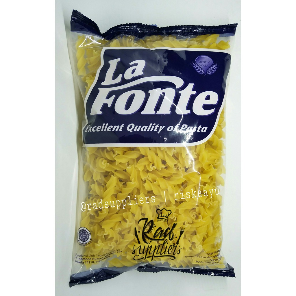 La Fonte FUSILLI Pasta 500gram, kemasan Ekonomis, Harga Terbaik