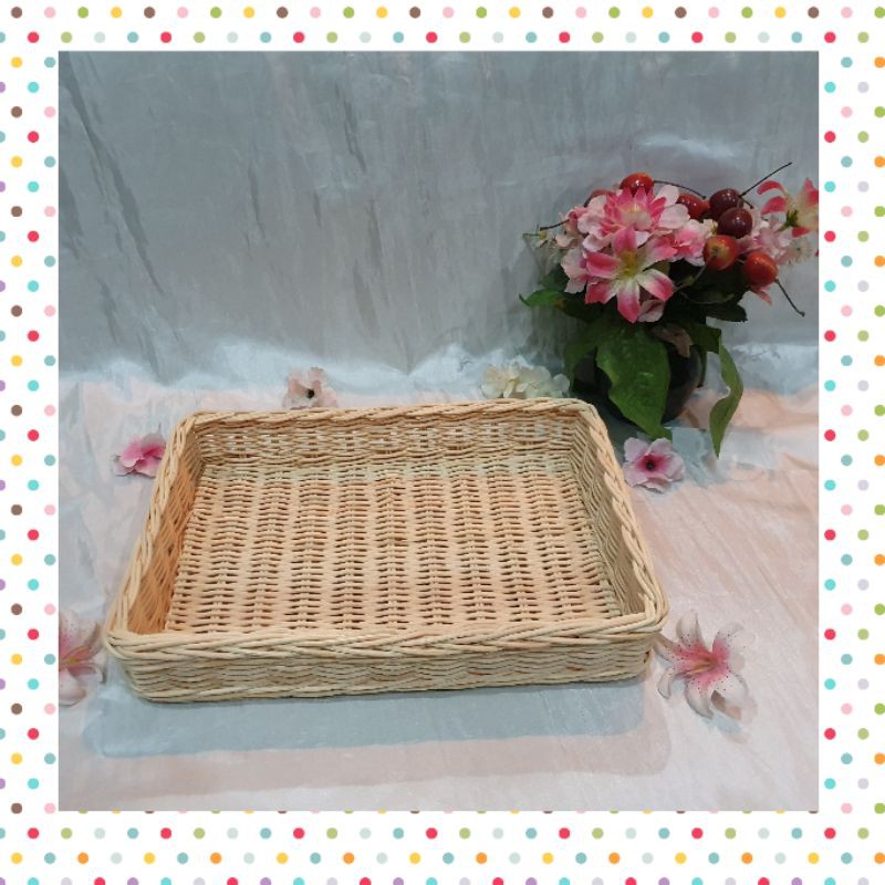 K68S Keranjang rotan kotak S 32x22x6 cm hampers parcel