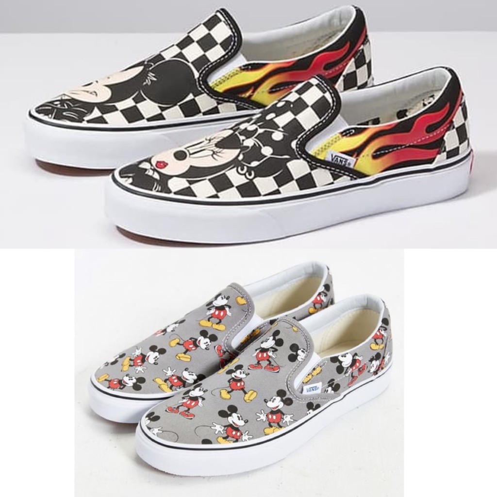 [GRADE ORIGINAL] SEPATU SLIP ON VANS SLIPON MICKEY MOUSE CHECKERBOARD