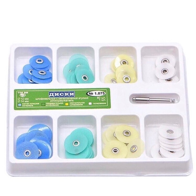 Jual Dental Composite Polishing Disc Set 80 pcs 12mm 14mm Mandrel Poles