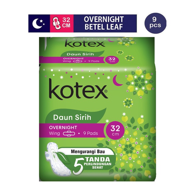 Kotex Overnight Daun Sirih 32 cm (9 pcs) Shopee Indonesia