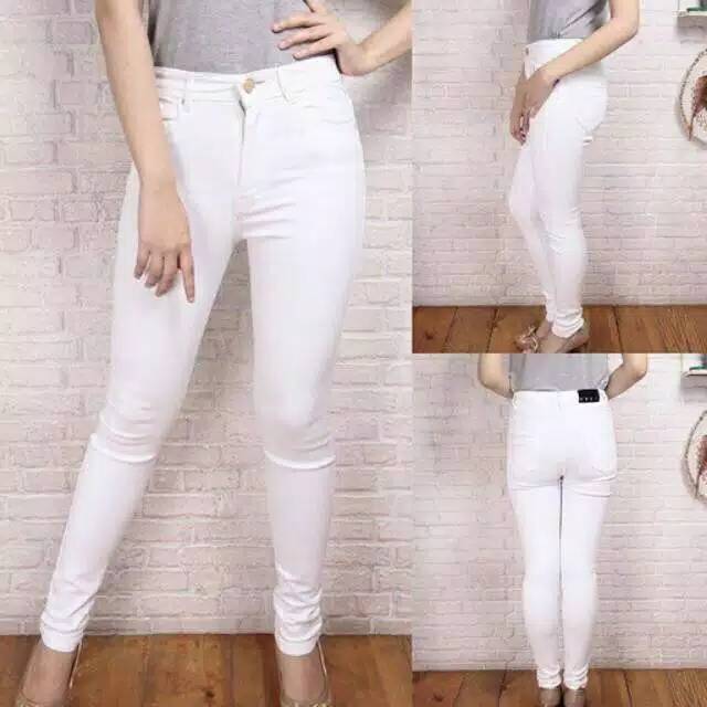 Celana jeans pensil wanita,warna putih kualitas premium ukuran 2730 Shopee Indonesia