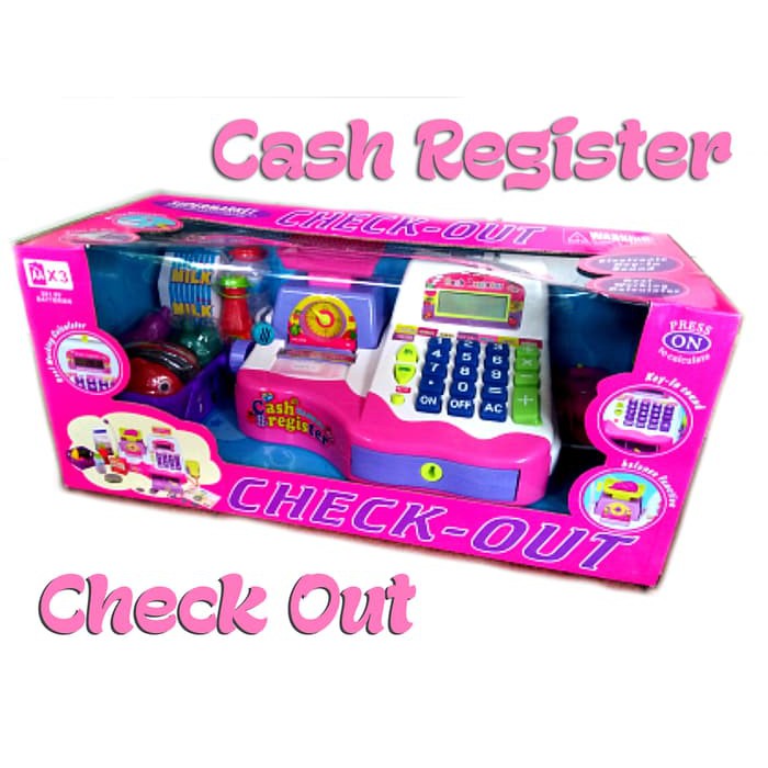 Supermarket Check Out Cash Register Pink Mesin Kasir Timbangan Shopee Indonesia