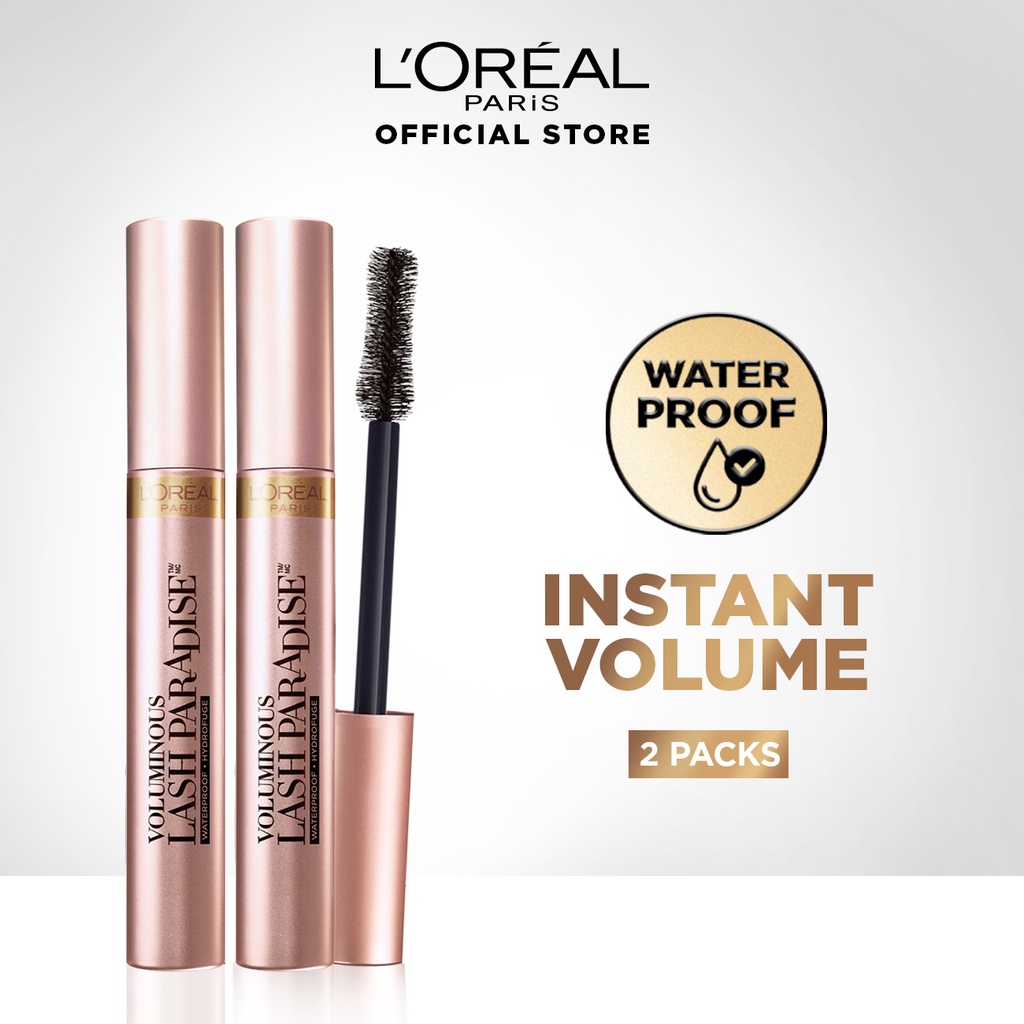 Jual L'oreal Paris Voluminous Lash Paradise Waterproof Mascara Make Up - Black X 2 Pcs | Shopee Indonesia