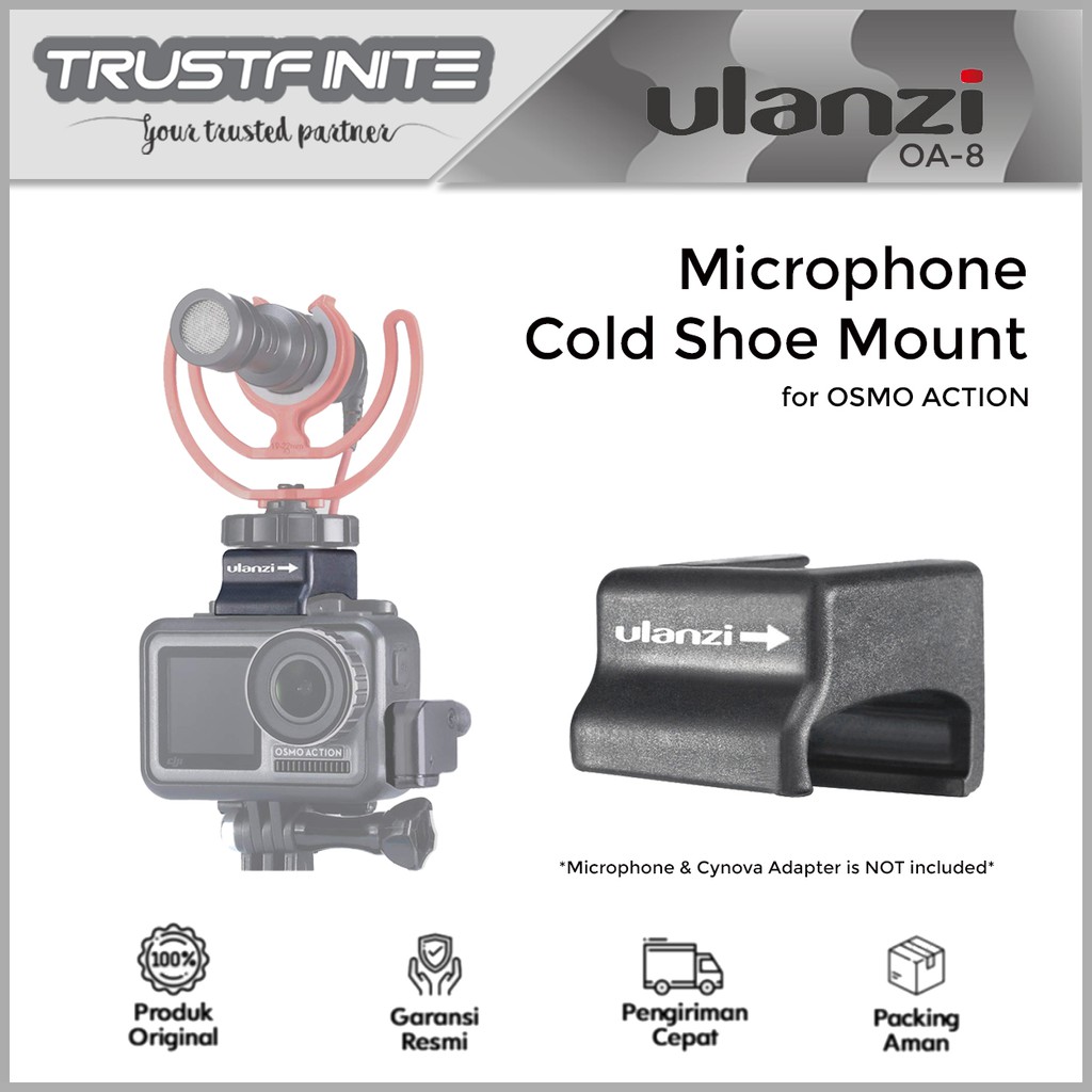 Jual Ulanzi Oa-8 Osmo Action Microphone Mic Adapter With Cold Shoe Mount | Shopee Indonesia