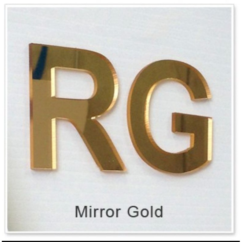 Jual huruf timbul akrilik mirror warna gold potong laser. Shopee