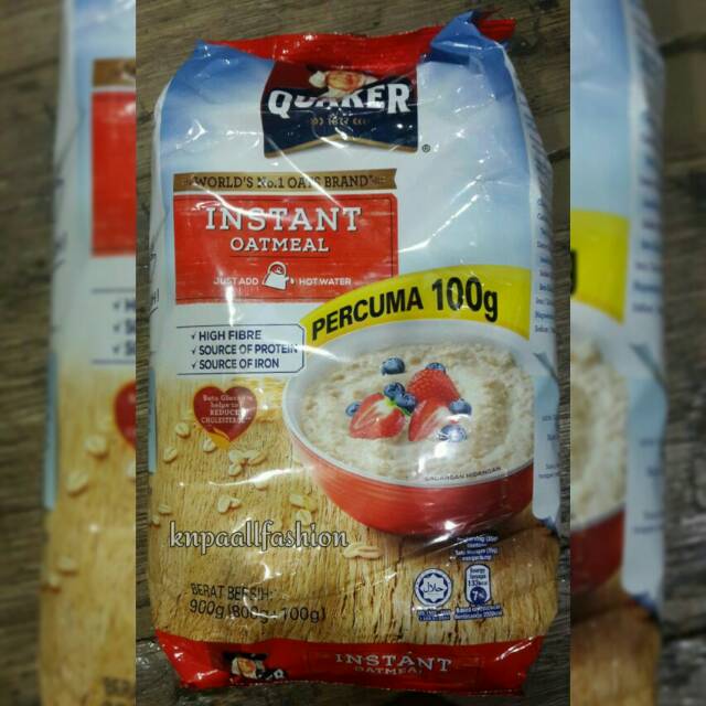 Quaker Oatmeal Instant isi berat 900gr Malaysia Shopee