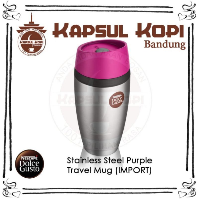 Jual NDG Stainless Stell Travel Mug Purple Asli Nescafe Dolce Gusto
