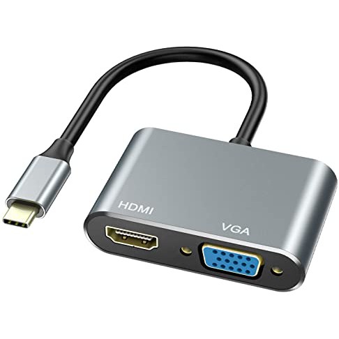 Jual Connector Usb Type C To Hdmi Vga Adapter 2In1 Support 4K / Konektor Type C To Hdmi Vga | Shopee Indonesia