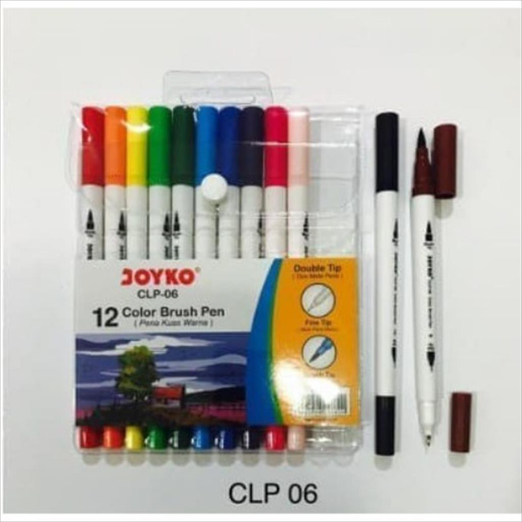 Joyko Color Brush Pen double tip Set (12warna) CLP06 Shopee Indonesia