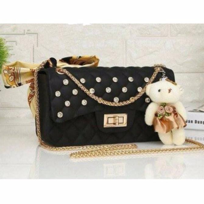 HEMAT Ready.,Stock. Tas Jelly Matte Classic Import Ukuran Besar 22 Cm Maroon Real Pict