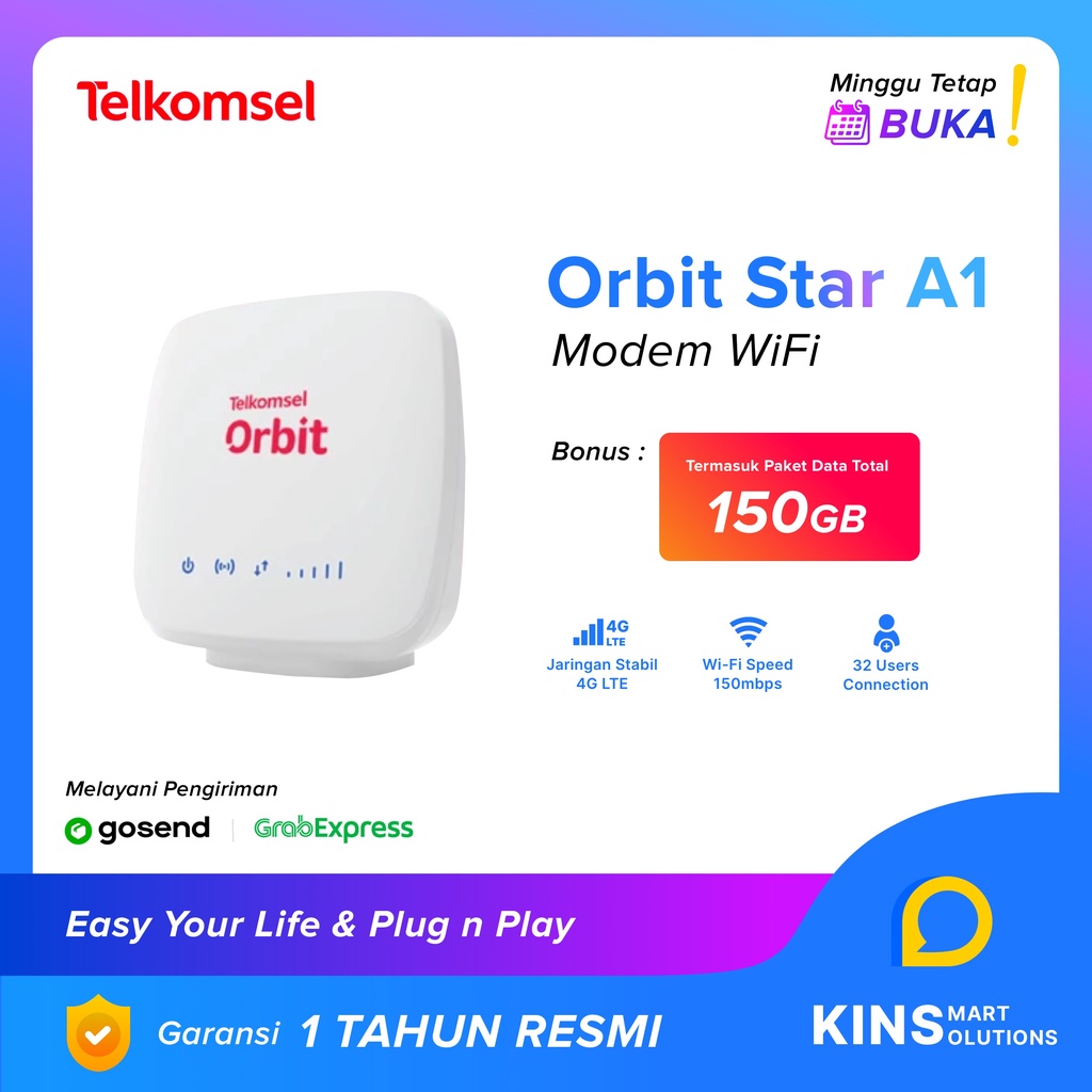 Telkomsel Orbit Star A1 Modem 4G WiFi High Speed Shopee Indonesia