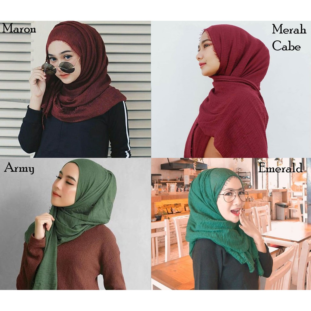 79+ Terbaru Jilbab Crinkle Shawl, Warna Jilbab
