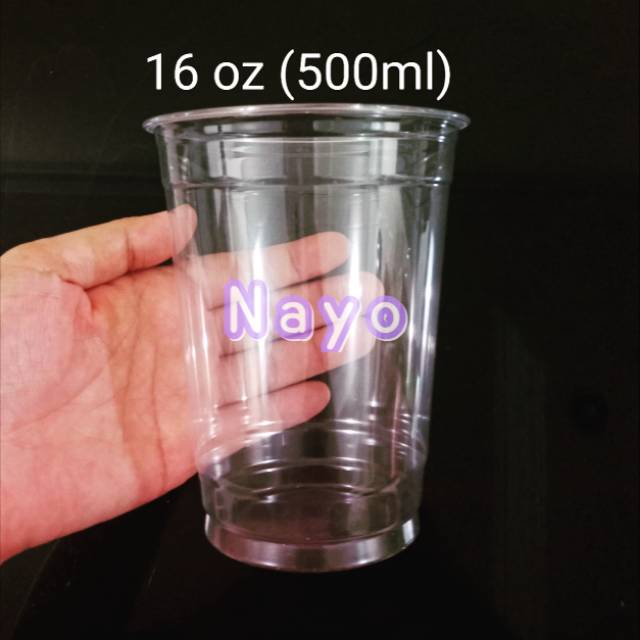 Gelas plastik pet 16 oz TEBAL/ Gelas plastik 500ml/ Gelaa thai tea