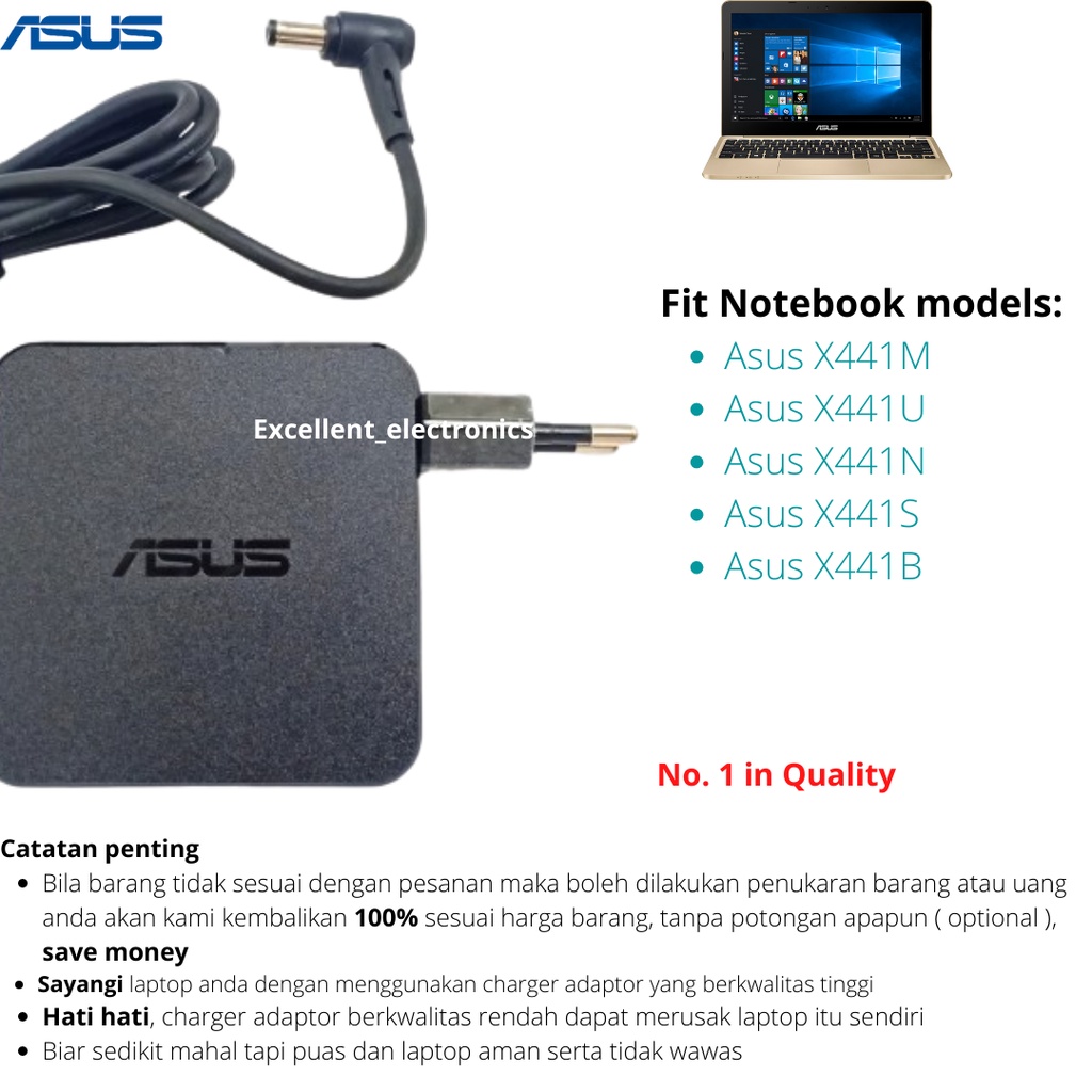 Jual Charger Laptop Asus X441M X441U X441N X441S X441B High Quality