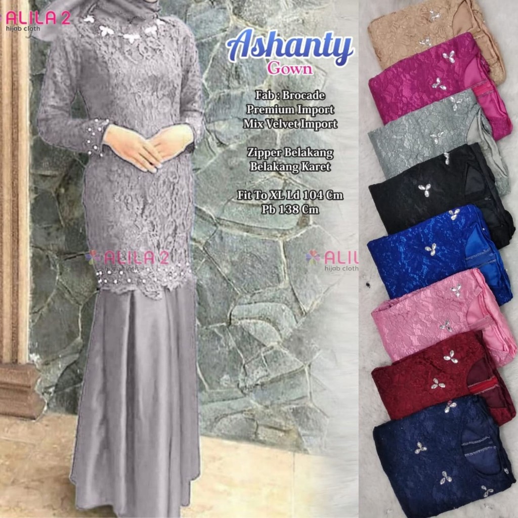 AASHANTY DRESS GAMIS LD 104 Allsize Brukat Cantik OOTD Grosir Murah