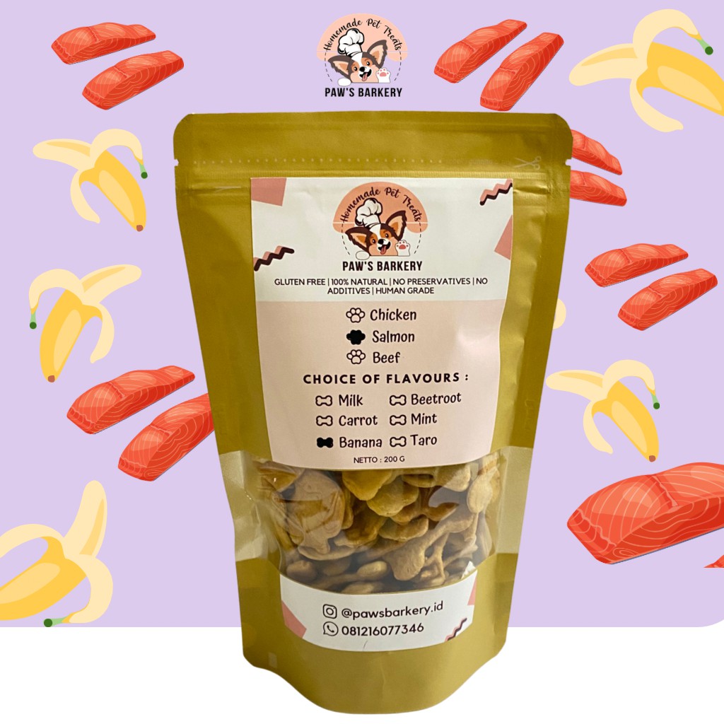 Jual Salmon Banana Cookies (Homemade Dog Treat / Dog Snack / Snack