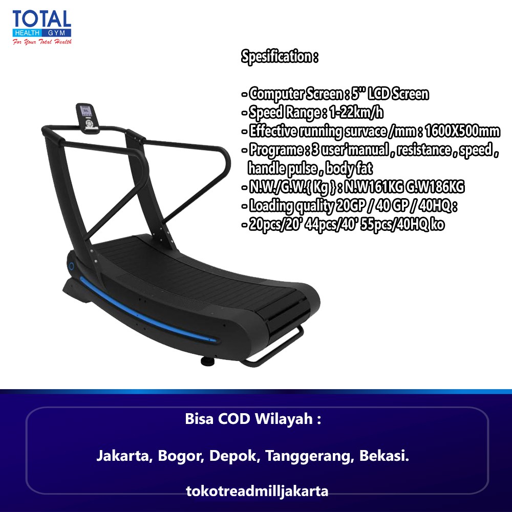 Jual Alat Olahraga Treadmill Manual Curve Treadmil Tanpa Listrik