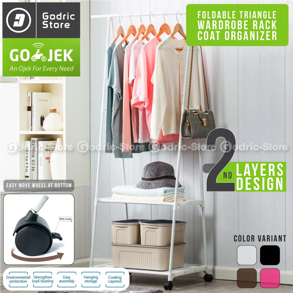 Triangle Stand Hanger Rak Buku / Rak Pakaian / Rak Baju / Rak Serbaguna