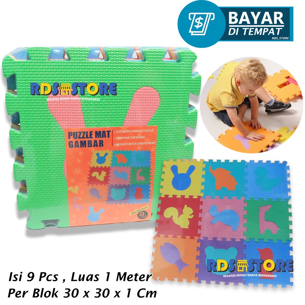 Jual Mainan Anak Matras Tikar Karpet Puzzle Mat Alas Lantai Gambar Hewan | Shopee Indonesia