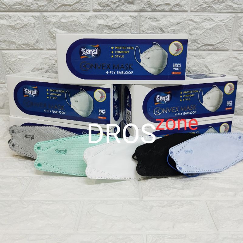 Masker Sensi "SENSI CONVEX MASK 4Ply 20 Pcs" Original