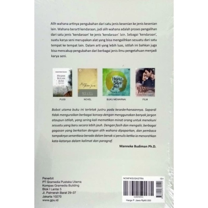 BISA COD BUKU ALIH WAHANA OLEH SAPARDI DJOKO DAMONO TERBATAS | Shopee  Indonesia