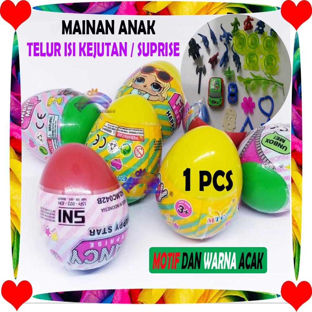 Jual Mainan Telur Surprise Aksesoris Bola Telur Isi Mainan Telur Suprise Egg Suprise Mainan Anak-Anak 1Pc | Shopee Indonesia