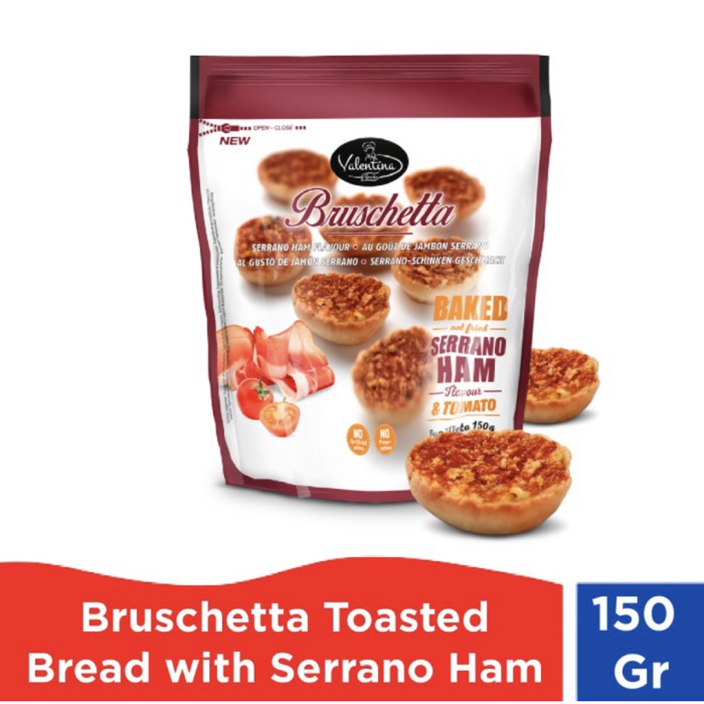Jual Valentina Bruschetta Toasted Bread with Serrano Ham 150 gr
