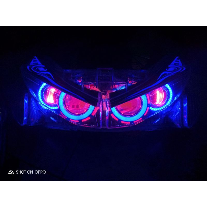 Jual Projie & Lampu Alis Aerox Komplit L Custom Headlamp Reflektor Aerox I Modifikasi Lampu Aerox Indonesia|Shopee Indonesia