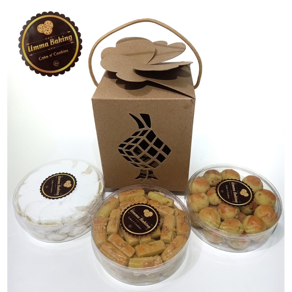 Jual PAKET KUE KERING LEBARAN 1 BOX ISI 3 TOPLES (NASTAR,CASTENGEL