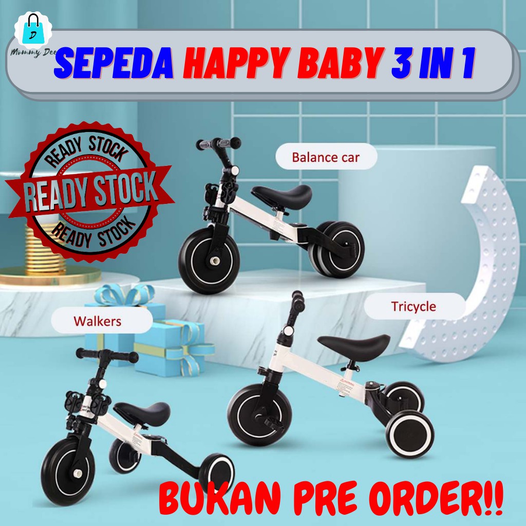 READY!!! SEPEDA HAPPY BABY 3IN1 / Sepeda Anak / Balance Bike / Push