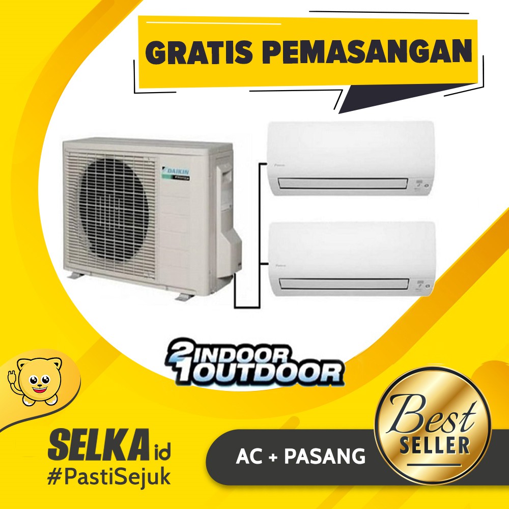 Daikin 2MKC30QVM AC Multi Split + PASANG 2 KONEKSI INVERTER 1/2 PK + 1/