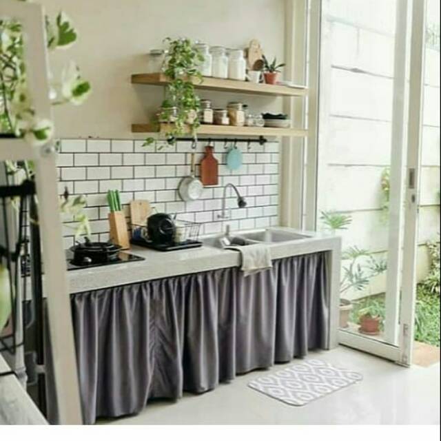 Gorden kolong meja dapur model biasa/ tanpa poni Shopee Indonesia