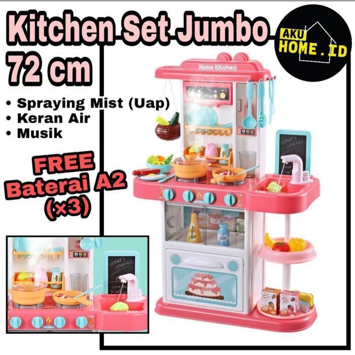 Jual (Jumbo 72Cm) Mainan Anak Kitchen Set Jumbo/ Mainan Masak Masakan Dapur - Merah Muda Berkualitas | Shopee Indonesia