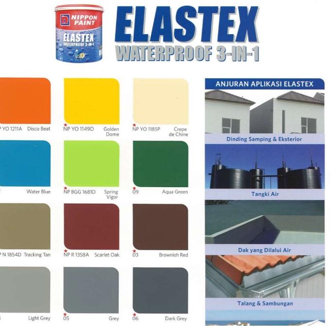 Jual Harga Promo ASLI 100 ELASTEX 3 IN 1 NIPPON PAINT 1KG / 1 KG WARNA